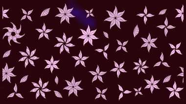 Kahverengi renkli çiçekler. Hediye ambalaj kağıdı, tebrik kartları, posterler ve pankart tasarımı. Raster düz çiçek çizim deseni.