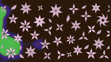 Suluboya etkisi. Organik elementler. Raster deseni. Botanik çizim deseni.