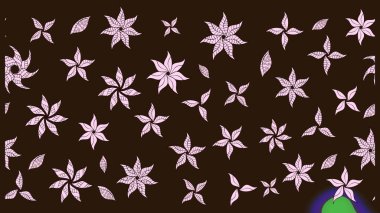 Raster illüstrasyonu. Çiçek desenli eskiz, darbeler, sıçramalar, yaz çiçekleri. Kahverengi renkte çiçekler.