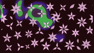 Çiçekli çiçek deseni, suluboya. Süslü kumaş deseni. Raster deseni.