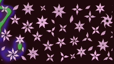 Suluboya tarzında kahverengi renkte. Raster illüstrasyonu. Küçük çiçekli bahar deseni çiz.