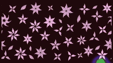 Raster illüstrasyonundaki çiçek desenli çizim. Kahverengi renkte çiçekler.