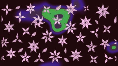 Çiçekli karalama şeklinde Raster çiçek deseni. Kahverengi renkli çiçekler. Nazik, narin çiçek arkaplanı.