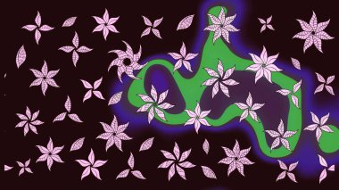 Bahar çiçekleriyle güzel bir çiçek deseni çizmişsin. Raster illüstrasyonu. Güzel kumaş deseni.