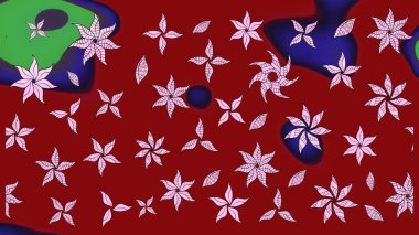 Gömlek, arka plan modelini çiz. Kırmızı renkte çiçekler. Tropik çiçekler.