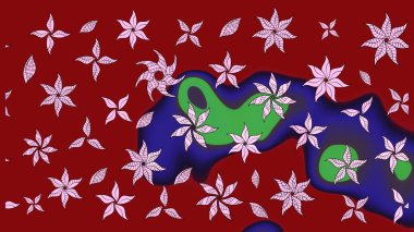 Raster Şirin kumaş deseni. Düz Çiçek Elementleri Tasarımı. Eskiz klasiği. Renkli Bahar Teması çizim şablonu.