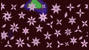 Raster illüstrasyonu. Egzotik çiçekler, kahverengi renklerde botanik, parlak, klasik bir doğa. Klasik tropikal doğal elementlerin suluboya seti.