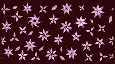 Kahverengi çiçekli bahar çiçekleri. Küçük renkli çiçekler. Moda baskıları için zarif bir şablon. Motley illüstrasyonu. Küçük çiçekte şirin desenler.