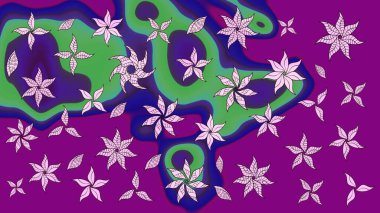 Küçük renkli çiçekler. Çiçekli bahar çiçekleri. Küçük çiçekte güzel bir desen. Moda baskıları için zarif bir şablon. Motley illüstrasyonu. Çizim.