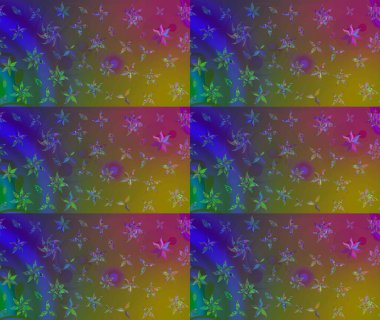 Renkli Yaz Temalı eskiz kalıbı. Düz Çiçek Elementleri Tasarımı. Raster illüstrasyonundaki çiçek desenli çizim. Kahverengi renkte çiçekler.