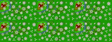 Çiçek deseni. Flower eskiz arka planı. Şatafatlı bahar bahçesi dokusu. Raster illüstrasyonu.