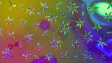 Yeşil renkli çiçekler. Çiçekli karalama şeklinde Raster çiçek deseni. Nazikçe, güzel çiçek arkaplanı..