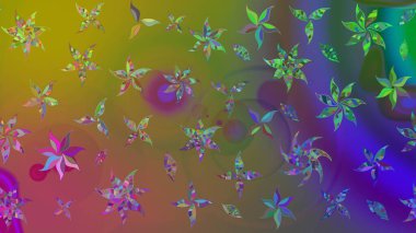 Egzotik çiçekler, botanik, yeşil renklerdeki parlak klasik doğa. Klasik tropikal doğal elementlerin suluboya seti. Raster illüstrasyonu.