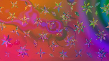 Suluboya tarzında pembe renkli çiçekler. Suluboya çizim kalıbı. Çiçek izi.