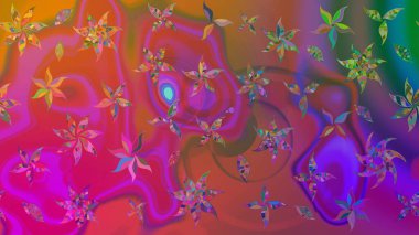 Çiçekler suluboya eskiz deseni. Raster Stili kumaş deseni.