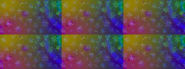 Renkli Bahar Teması eskiz kalıbı. Raster. Düz Çiçek Elementleri Tasarımı.