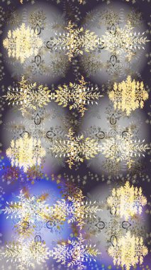 Folk Style. Lace Snowflakes 'in etnik kökü. Raster illüstrasyonu. Kumaş veya Duvar Kağıdı Tasarımı. Mandalas 'ın dekoratif dokusu. Stilize Çiçekler. Tekstil için Lacy Moda Yazdırma.