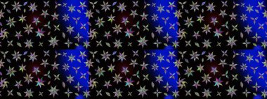 Raster illüstrasyonu. 3D çiçekler, eskiz. Siyah renklerde.