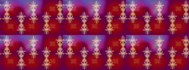 Raster illüstrasyonu. Güzel bir kış süsü. Kar taneleri koleksiyonu. Kırmızı, mor ve mor kar tanelerinden izole edilmiş..