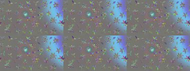 Küçük çiçekli basit bir çiçek çizimi. Moda baskısı, albüm, ambalaj kağıdı ve duvar kağıdı için zarif dekoratif süslemeler. Gri renkli şirin çiçekler. Raster illüstrasyonu.