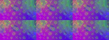 Düz Çiçek Elementleri Tasarımı. Renkli Bahar Teması eskiz kalıbı. Raster illüstrasyonundaki çiçek desenli çizim. Süslü kumaş deseni.