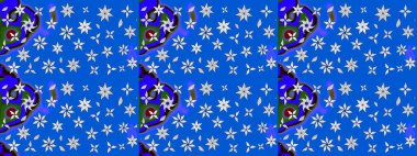 Modern, mavi raster arka plan duvar kağıdı çizimi, klasik çizgili desenli desenli çiçekler, çiçekli süsler. Çiçekli el çizimi çizimi deseni.