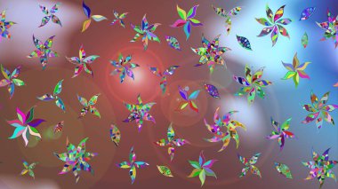 Kahverengi renkli çiçekler. Çizim çiçek deseni duvar kâğıdı olarak kullanılabilir. Raster illüstrasyonu.