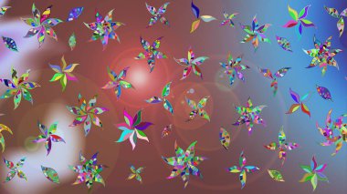 Çizgi çizimi kalıbı. Raster Moda kumaş deseni. Şirin çiçekler..