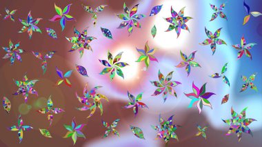 Hediye ambalaj kağıdı, tebrik kartları, posterler ve pankart tasarımı. Raster düz çiçek çizim deseni. Kahverengi renkte çiçekler.