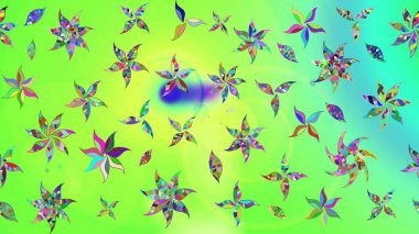 Sabıka fotoğraflarında, bebek kıyafetlerinde, duvar kâğıtlarında, paket kutularında falan kullanılabilir. Zarif, parlak ve eskiz yeşil çiçek deseni tasarımı.