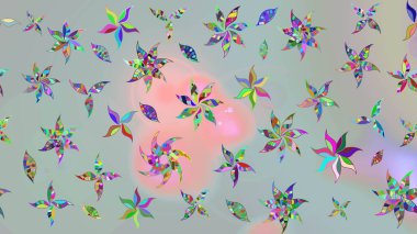 Halk tarzı. Modern çiçek arkaplanı. Parlak renkli çiçekleri ve gri renkli yaprakları olan harika bir çiçek deseni. Moda baskıları için zarif bir şablon.