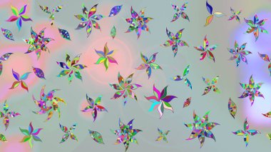 Çiçekler suluboya eskiz deseni. Raster Stili kumaş deseni.