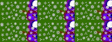 Çiçekli çiçek deseni, suluboya. Raster deseni. Süslü kumaş deseni.