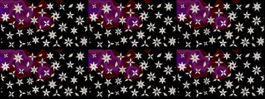 Çiçekli karalama şeklinde Raster çiçek deseni. Yumuşak, yaz çiçekli arka plan. Siyah renkte çiçekler.