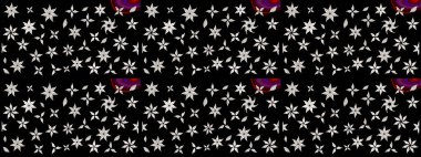 Güzel kumaş deseni. Renkli Yaz Temalı eskiz kalıbı. Düz Çiçek Elementleri Tasarımı. Raster illüstrasyonunda çiçek deseni çizimi.