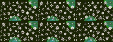 Üzerinde gelincikler ve vadi zambakları olan renkli çiçek desenli nakış deseni. Tekstil tasarımı için gri renkli geleneksel halk çiçekleri buketi.