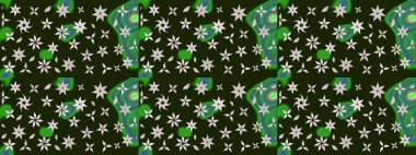 Çiçekler. Vadinin gri renkli çiçekleri. Soyut etnik raster çizim kalıbı.