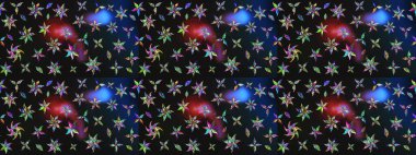 Renkli Bahar Teması eskiz kalıbı. Gri renkli çiçekler. Sevimli çiçek raster deseni. Düz Çiçek Elementleri Tasarımı.