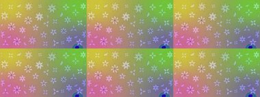 Ağaç dallı bahar çiçekleriyle desen, çiçek siluetiyle nötr renkler. Raster deseni.