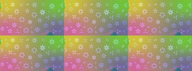 Tarafsız renklerde çiçekler. Çiçek desenli eskiz. Düz Çiçek Elementleri Tasarım Raster illüstrasyonu. Renkli Bahar Teması çizim şablonu.