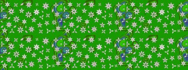 Raster illüstrasyonu. Eskiz geçmişi. Eski usul. Kumaş, tekstil, duvar kağıdı baskısı için. Tomurcukları çiçek olan sevimli bir çiçek deseni. Raster..