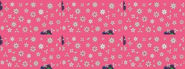 Davetiye ve kartpostal tasarımı için dekoratif çiçek unsurları. Yapraklı çizim şekli. Şirin, zarif çiçekler Raster illüstrasyonu. Tekstil için figür. Poster veya kapak için arkaplan.