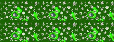 Raster illüstrasyonu. Çiçekli, yapraklı, çiçek desenli eskiz. El çizimi.