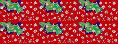 Süslü kumaş deseni. Çiçekli çiçek deseni, suluboya. Raster deseni.