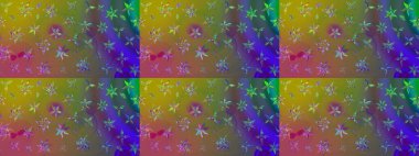 Küçük renkli çiçekler. Küçük çiçekte güzel bir desen. Moda baskıları için zarif bir şablon. Motley illüstrasyonu. Çiçekli yaz çiçekleri. Çizim.