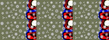 Vadinin yeşil renkli çiçekleri. Raster çiçek desenleri çiziyor..