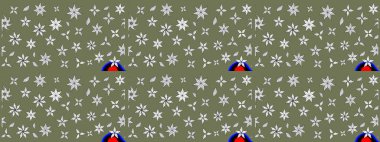 Elle çizilmiş sonbahar çiçeği deseni. Renkli yeşil çizim kalıbı. Doodle tarzı. Tekstil ve kapak tasarımı için mükemmel. Yeşil renkte çiçekler.