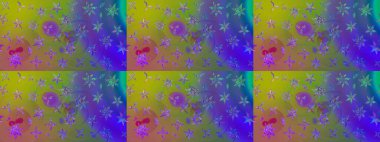 Çiçekli çiçek deseni, suluboya. Düz Çiçek Elementleri Tasarım Raster illüstrasyonu. Yeşil renkli çiçekler. Renkli Bahar Teması Eskiz Şablonu.