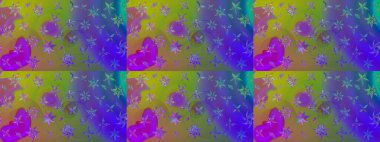 Düz Çiçek Elementleri Tasarımı. Renkli Bahar Teması eskiz kalıbı. Mor renkli çiçekler. Güzel çiçek deseni..