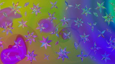 Küçük renkli çiçekler. Motley illüstrasyonu. Çiçekli bahar çiçekleri. Moda baskıları için zarif bir şablon. Küçük çiçekte şirin desenler.